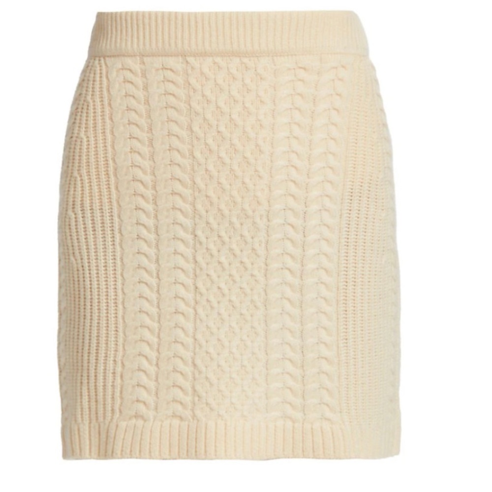 Design History Cable Knit Short Skirt, Cotton Cloud